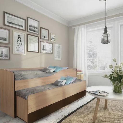 Выдвижная 2-уровневая кровать с ящиками